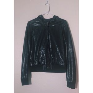Ecko Red Black Faux Leather Zip-Up Jacket
